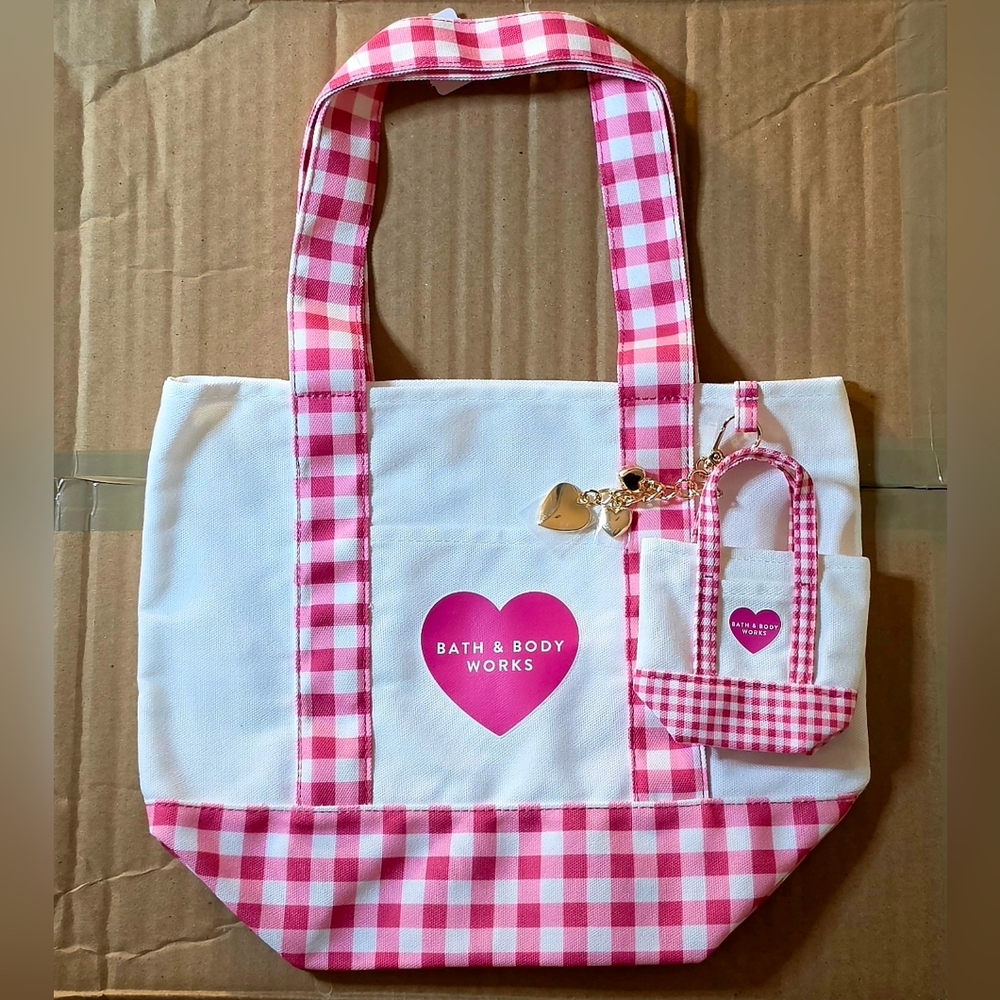 NEW Bath & Body Works Gingham Mini Tote